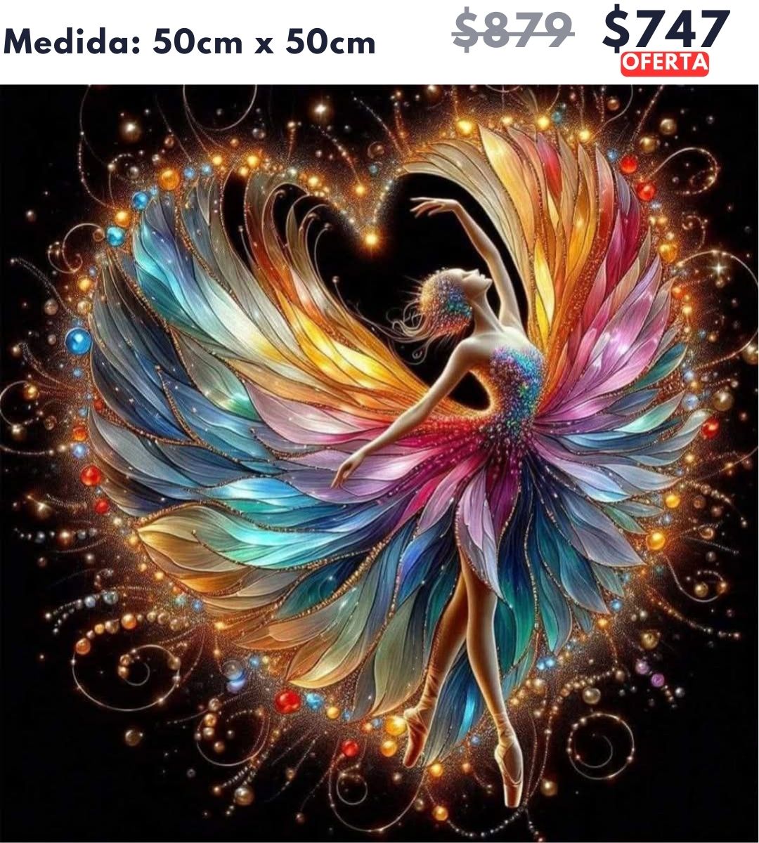 Bailarina corazon 50 x 50 | Aparta con $100 / Resta $647