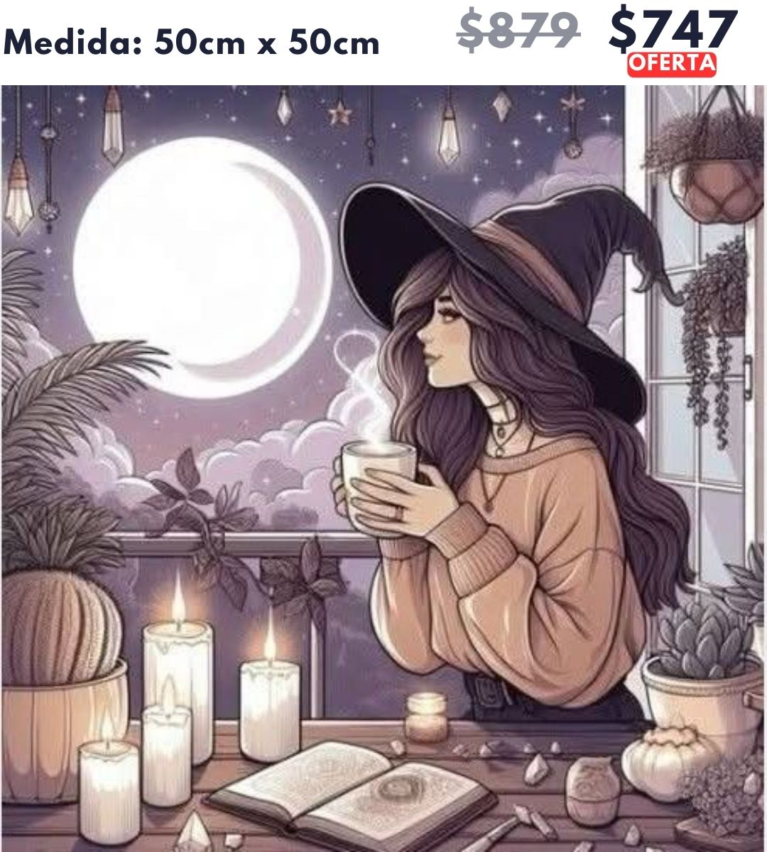 Bruja y luna 50 x 50 | Aparta con $100 / Resta $647