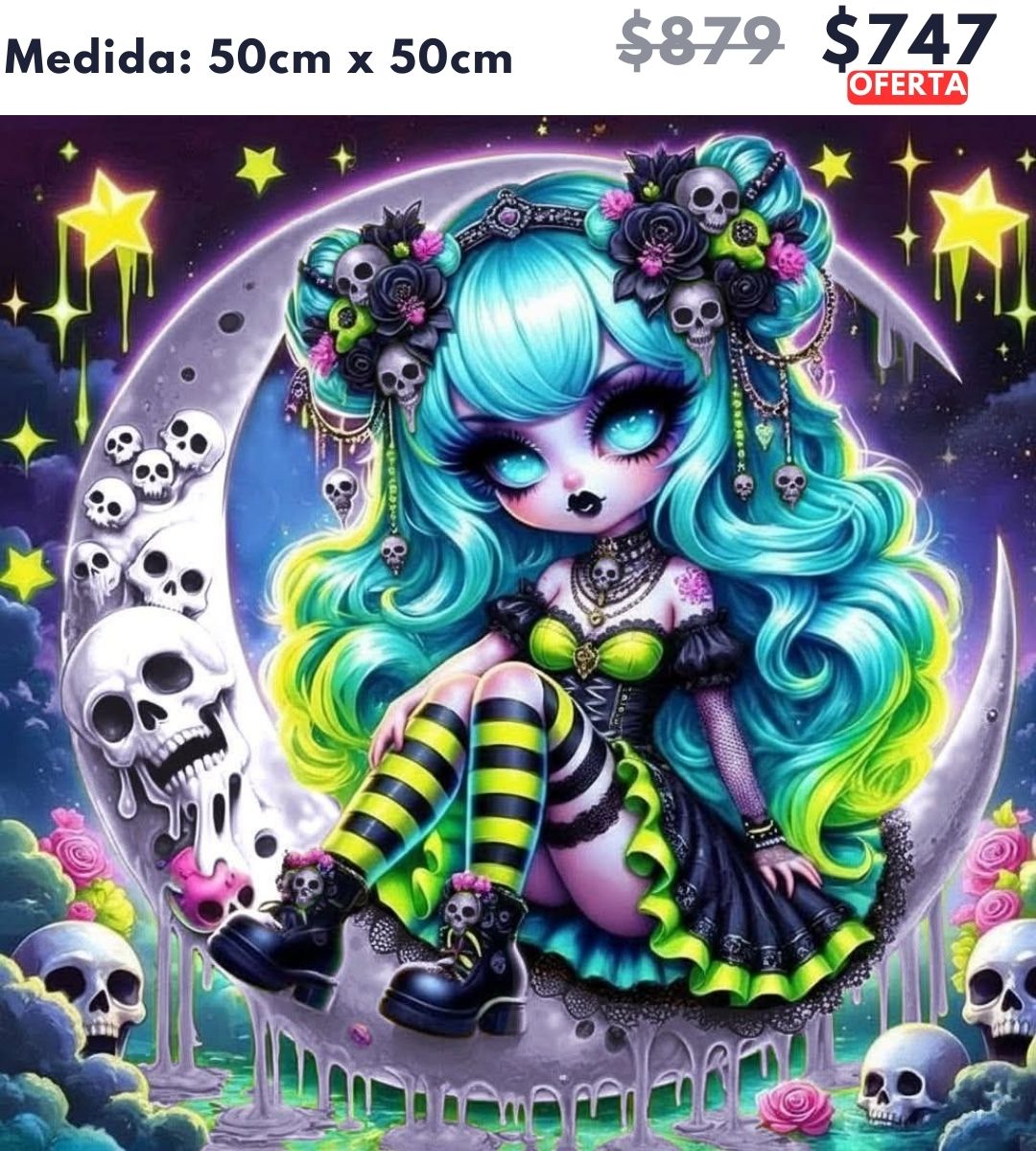 Chica y luna oscura 50 x 50 | Aparta con $100 / Resta $647