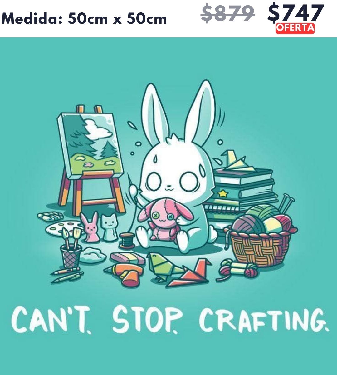 Conejo pintando 50 x 50 | Aparta con $100 / Resta $647