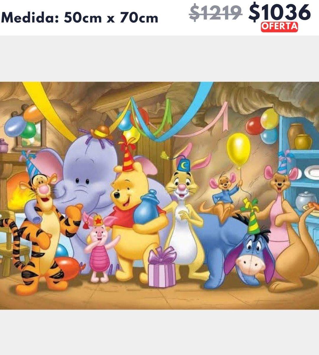 winnie y amigos 50 x 70 | Aparta con $100 / Resta $936