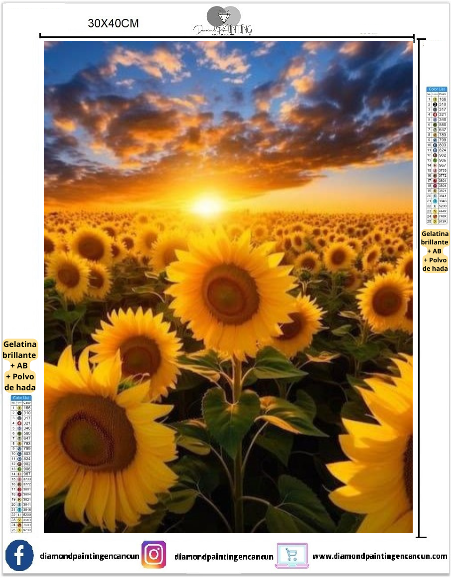 Girasoles 30 x 40 contiene AB Y POLVO DE HADA
