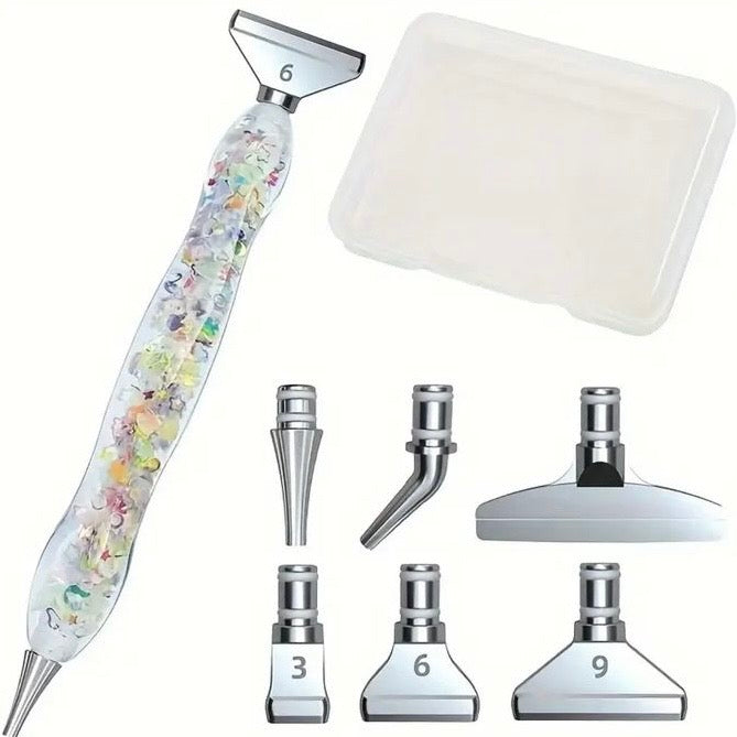 Pluma de Resina 6 multiplacer metal blanca brillante en la oscuridad