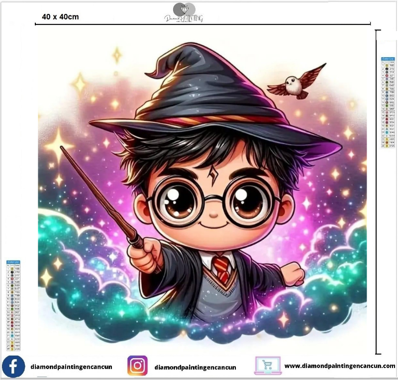 Harry magia 40 x 40 contiene Diamante gelatina brillante en la oscuridad, ab y polvo de hada