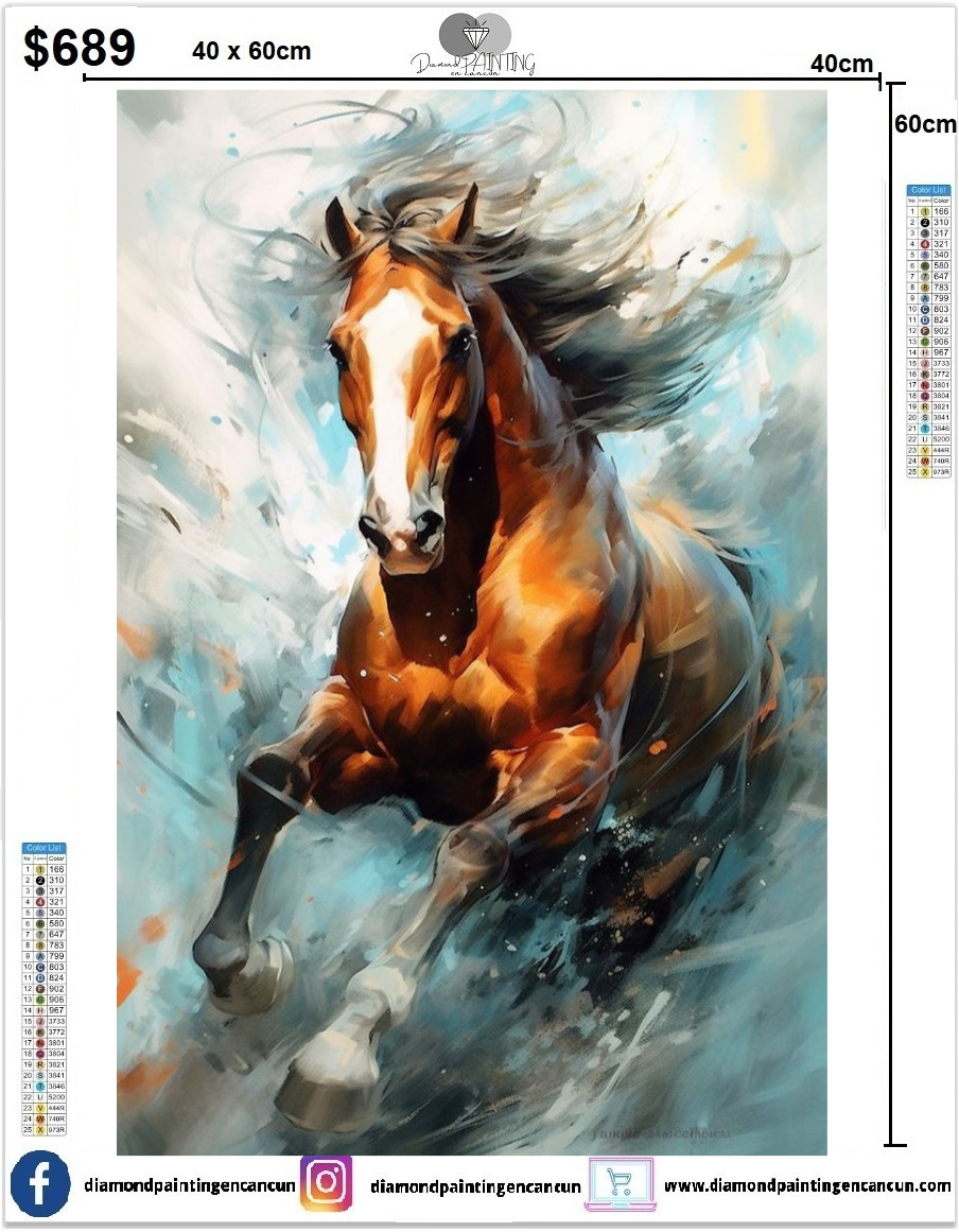Caballo 40 x 60cm contiene Diamantes AB