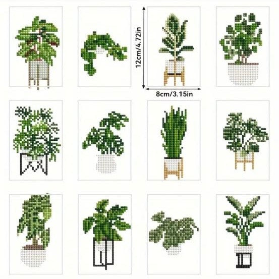 Lienzos pequeños 8 x 12cm plantas 12 piezas