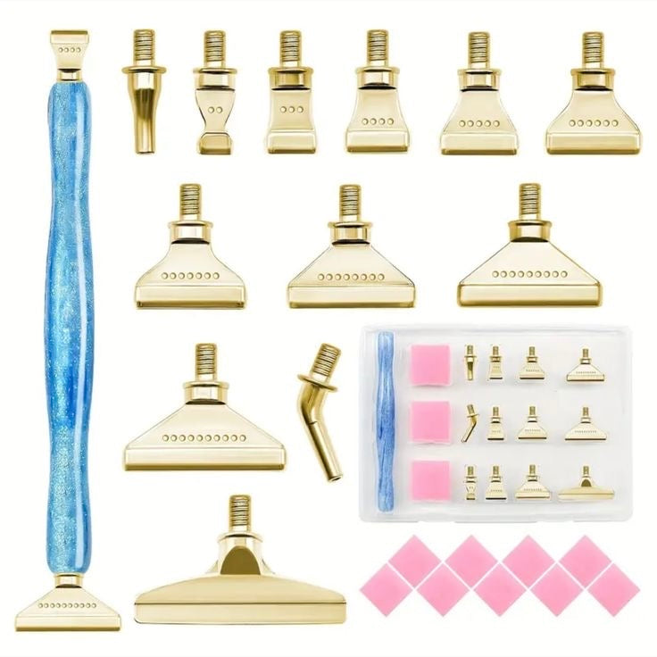 Set de pluma azul 12 multiplacer de metal y estuche