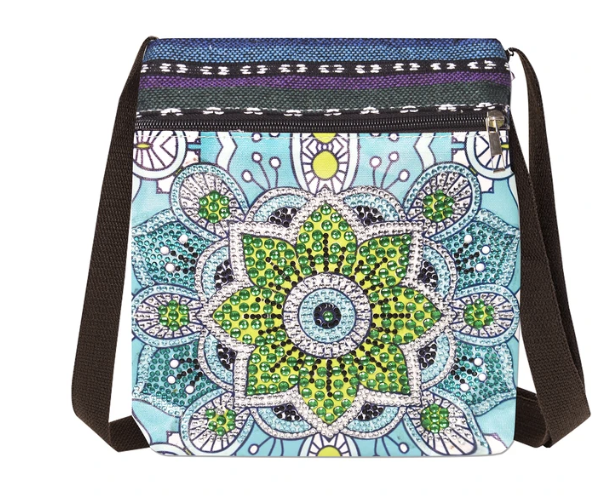 Bolsa de Diamond Painting mandala verde