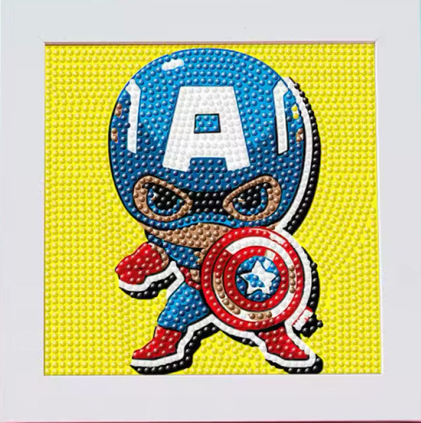 Capitán america 15 x 15 con marco tipo portaretrato