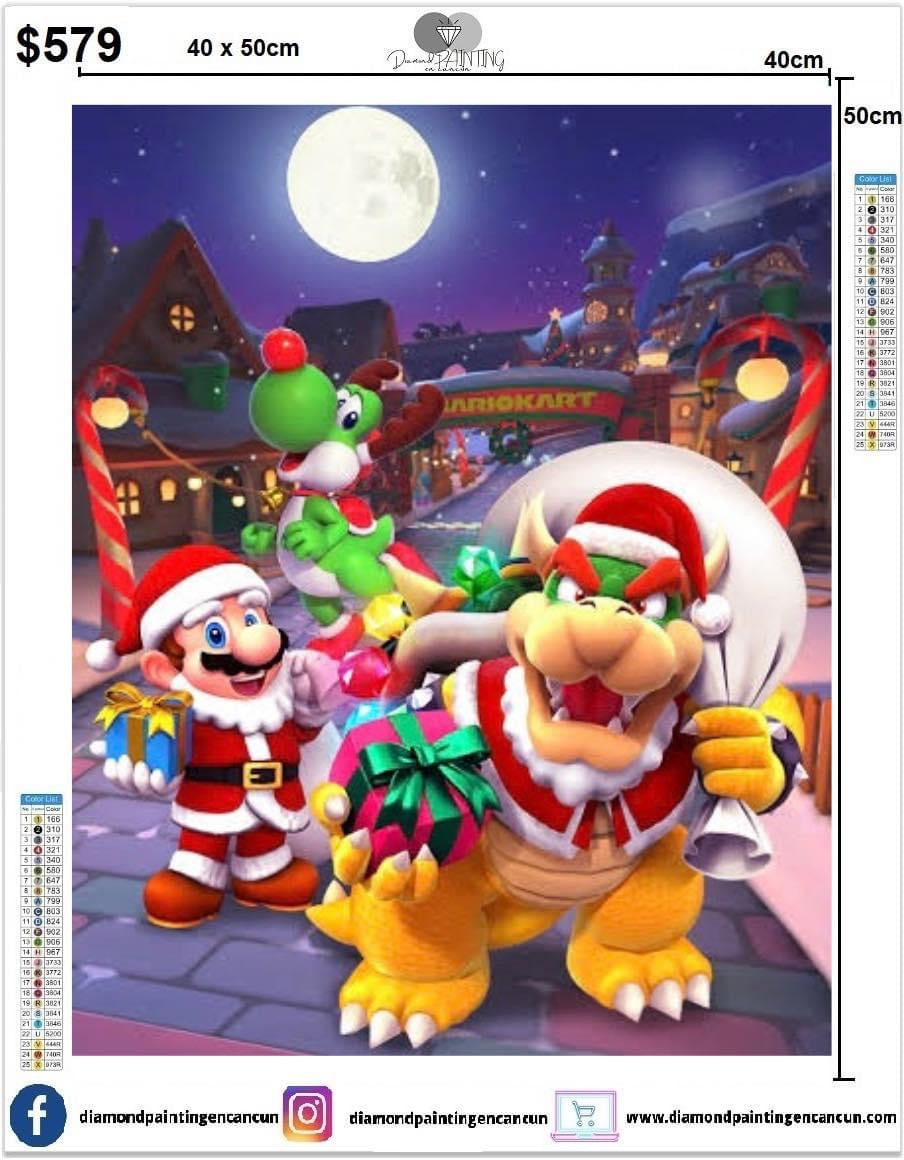 Mario Navideño 40 x 50cm contiene diamantes AB