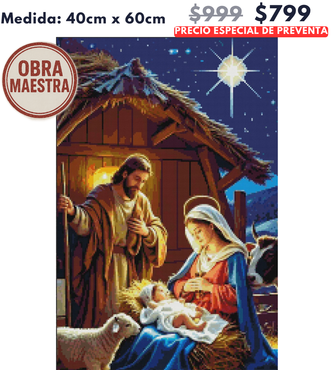 Nacimiento OBRA MAESTRA 40 x 60 | Aparta con $100 / Resta $699