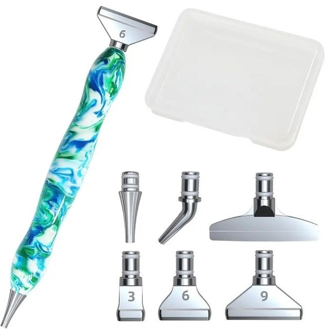 Pluma de Resina 6 multiplacer metal Verde con Azul