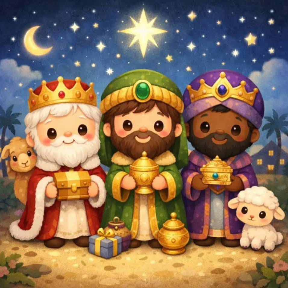 reyes magos 50 x 50 sin marco