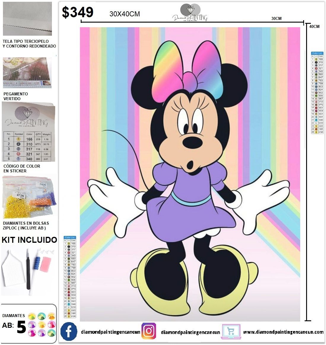 Ratona 30 x 40 contiene Diamantes AB