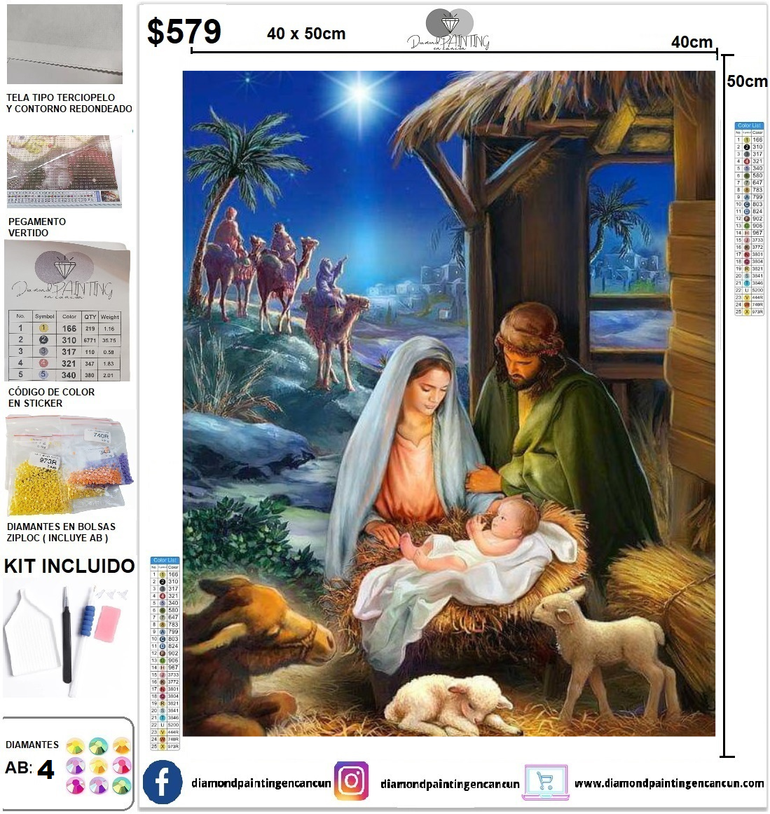 Nacimiento 40 x 50 incluye DIAMANTES AB