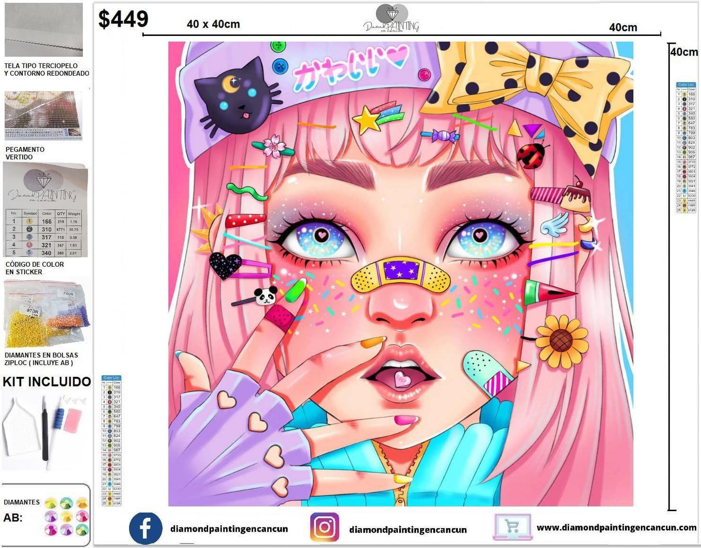 Barbie 40 x 40 incluye DIAMANTES AB