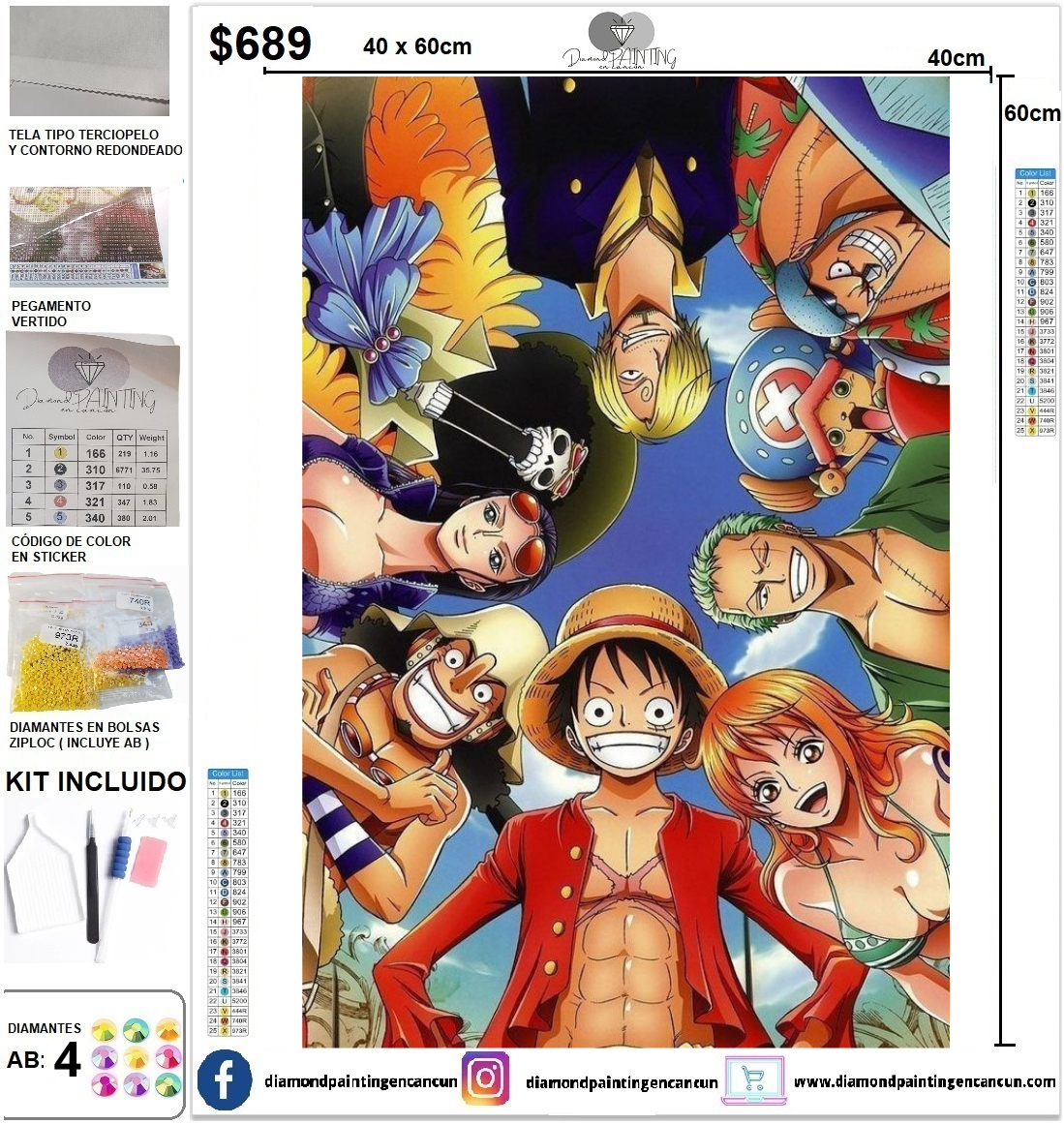 One Peace 40 x 60 (4 Diamantes AB)