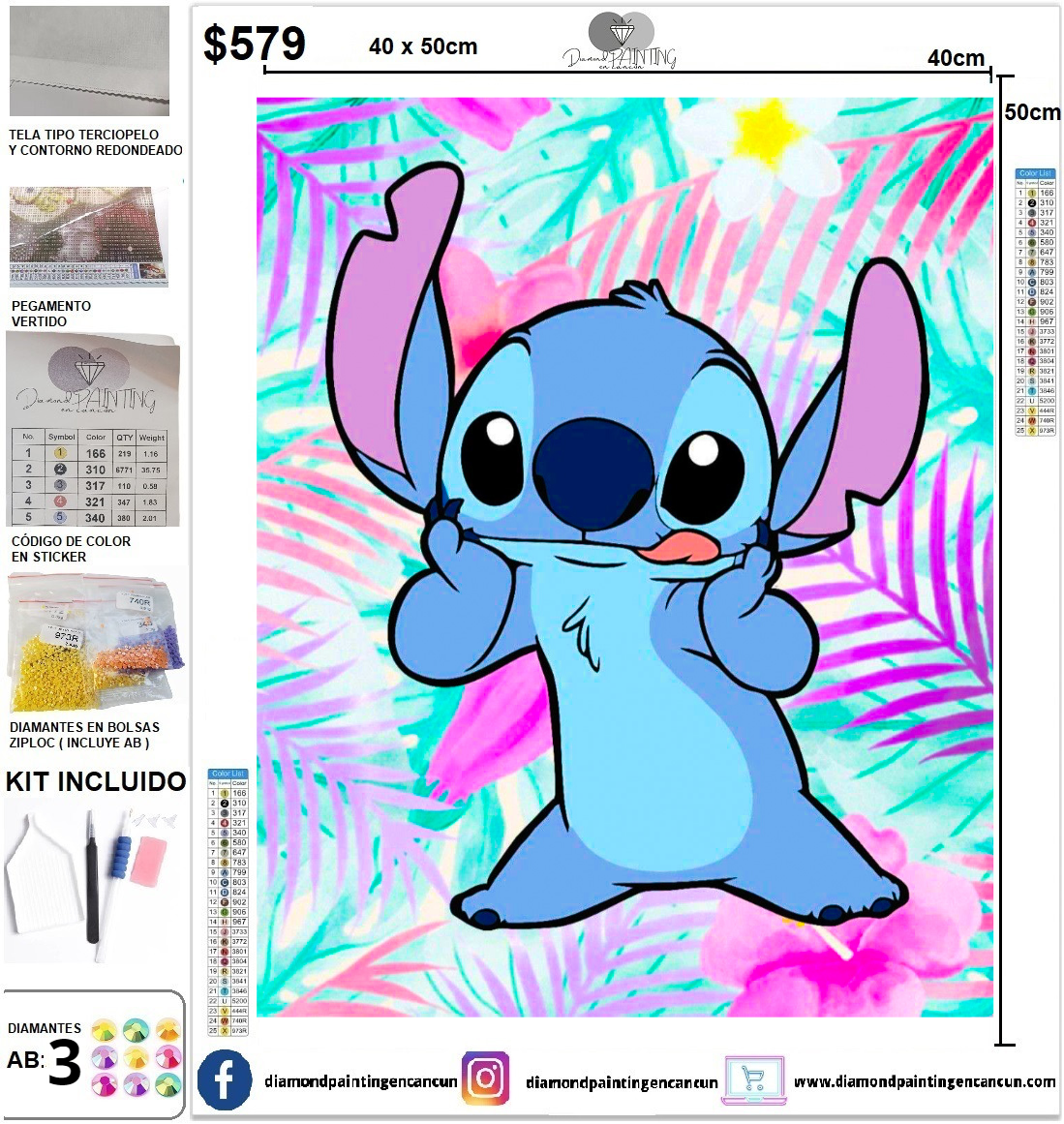 Stitch 40 x 50 incluye DIAMANTES AB