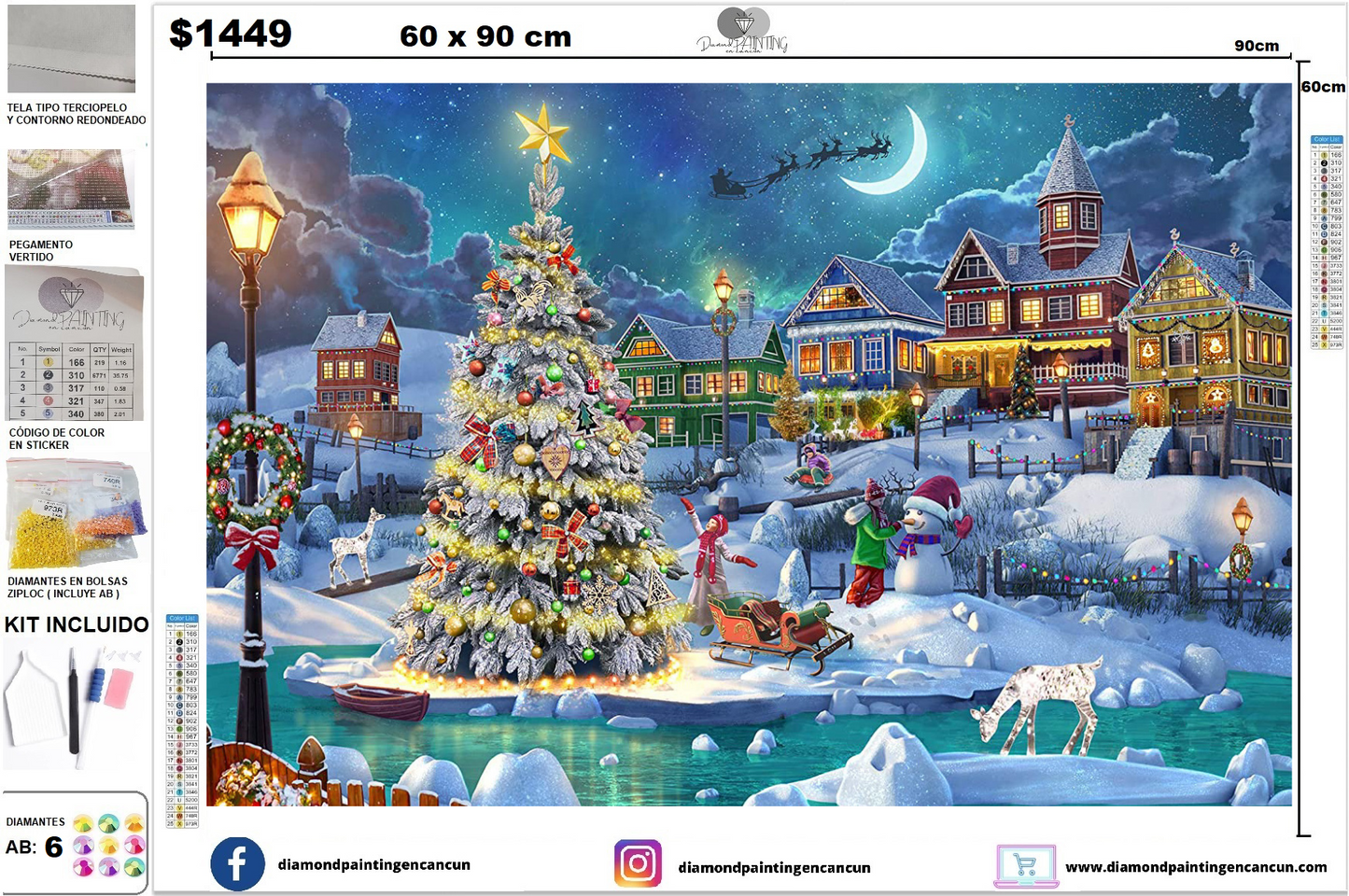 Navideño 60 x 90 incluye DIAMANTES AB