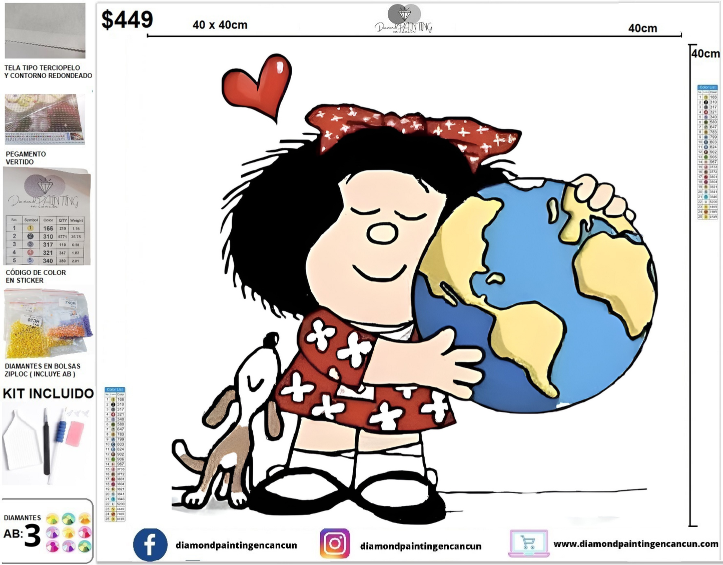 Mafalda 40 x 40 (2 Diamantes AB)