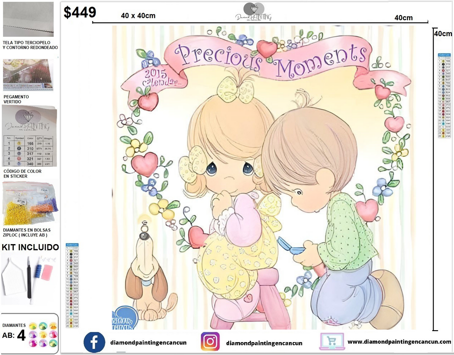 Preciuos Moments 40 x 40 (3 Diamantes AB)