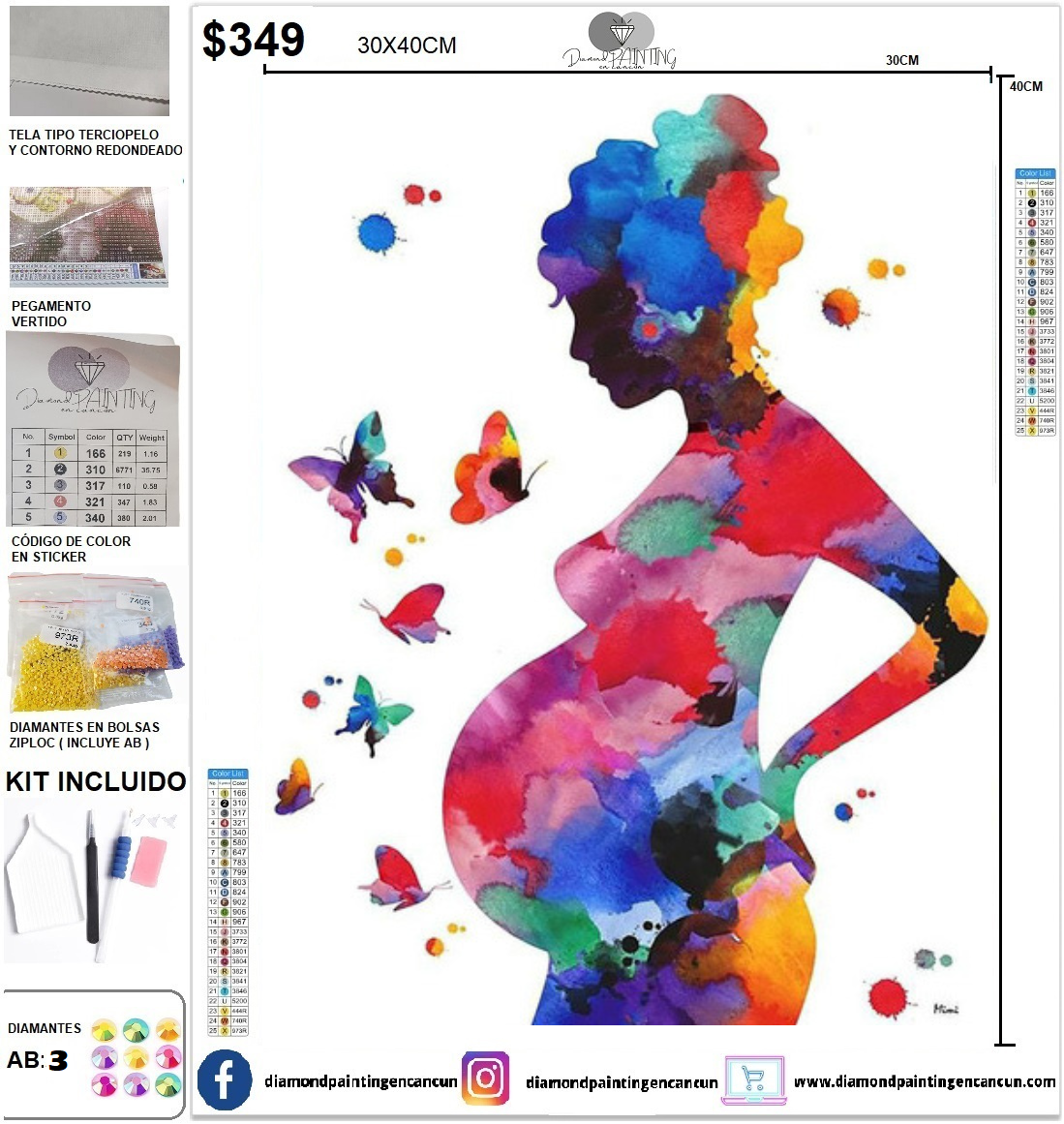 Madre 30 x 40 incluye DIAMANTES AB y Polvo de hada