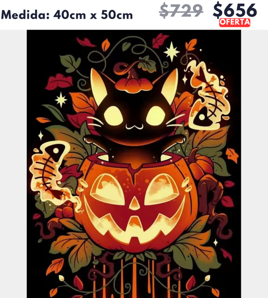 gatito calabaza 40 x 50 | Aparta con $100 / Resta $556