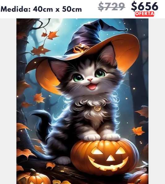 gatito halloween 40 x 50 | Aparta con $100 / Resta $556