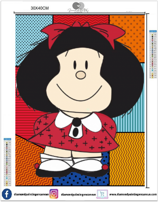 Mafalda 30 x 40 incluye DIAMANTES AB Y POLVO DE HADA