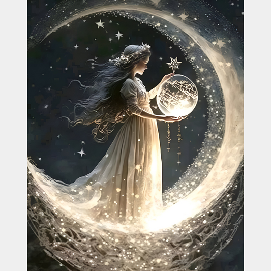 Hada con luna 40 x 50cm