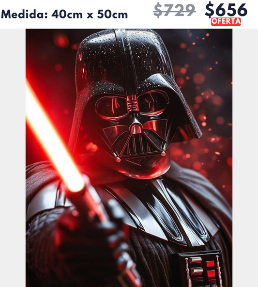 Darth Vader | 40 x 50cm 🔒Aparta con $100 | Falta por pagar $556