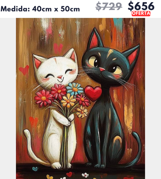 Gatitos novios | 40 x 50cm 🔒Aparta con $100 | Falta por pagar $556