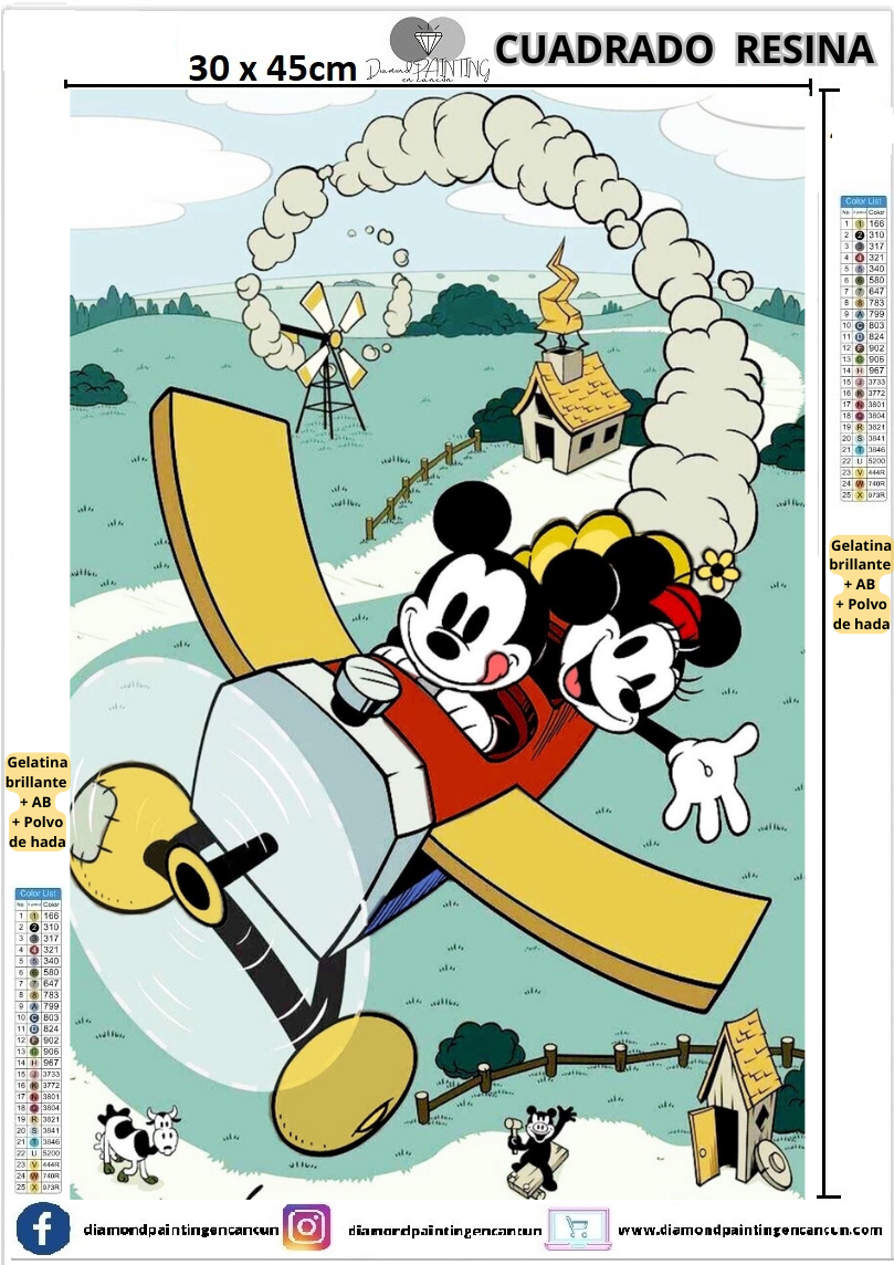 Mickey y minnie 30 x 45