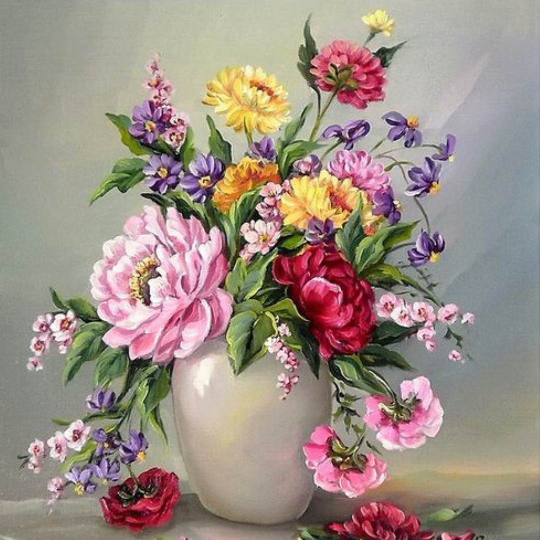 Jarrón con flores  | 40 x 40cm