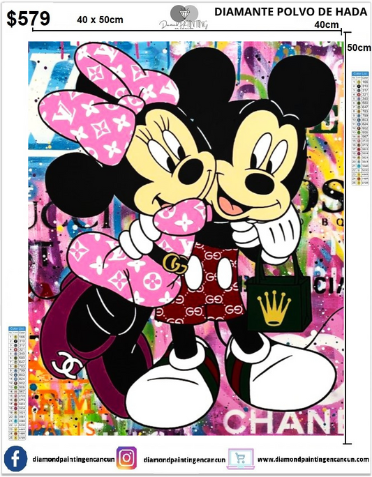 Ratones pop art 40 x 50cm contiene Diamantes Polvo de Hada