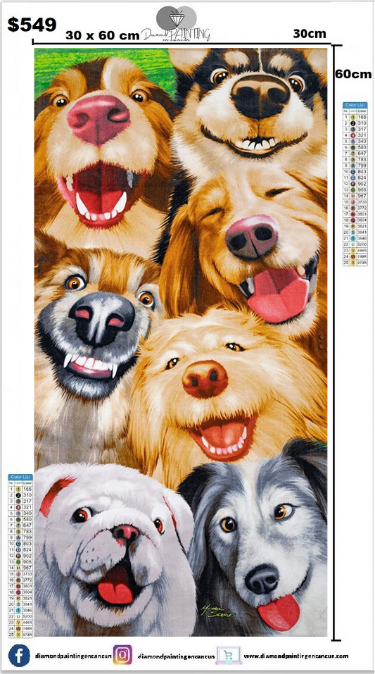 Perritos 30 x 60cm contiene Diamantes AB