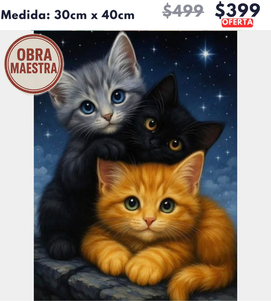 tres gatitos luna 30 x 40 | Aparta con $100 / Resta $299