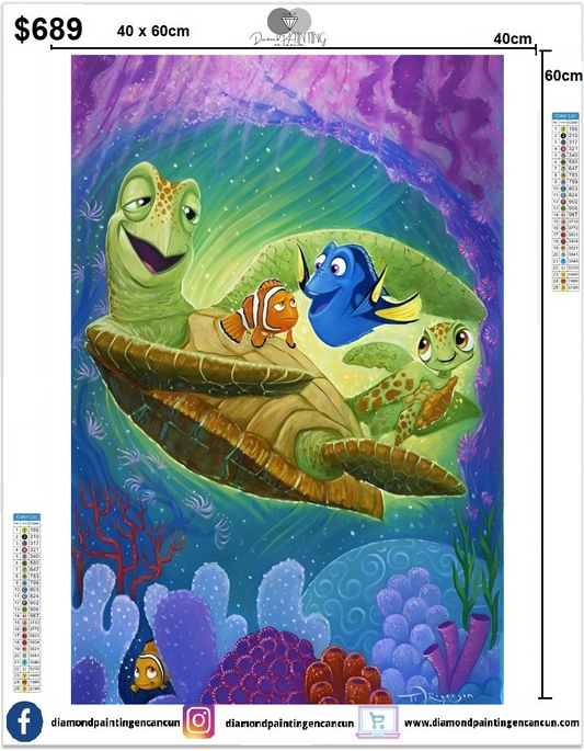 Nemo 40 x 60cm contiene DIAMANTES GELATINA BRILLANTE EN LA OSCURIDAD, AB Y POLVO DE HADA