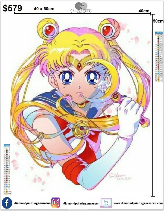 Sailor moon 40 x 50cm incluye Diamantes AB