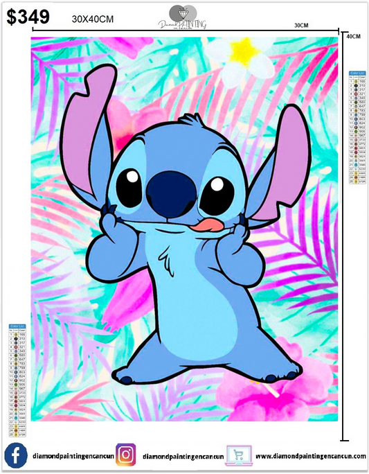 Stitch colorido 30 x 40 incluye diamantes AB