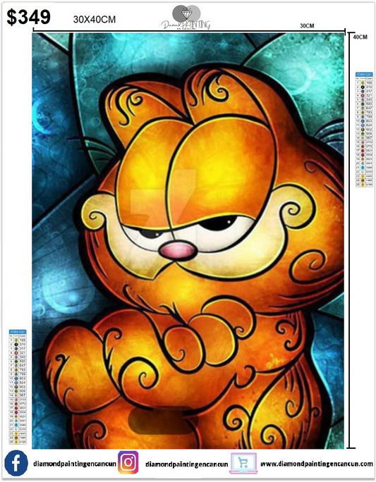 Garfield 30 x 40cm contiene DIAMANTES AB Y POLVO DE HADAS