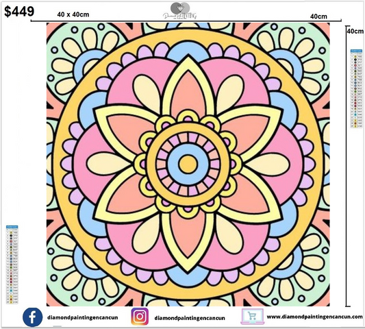 Mandala 40 x 40cm contiene Diamantes AB