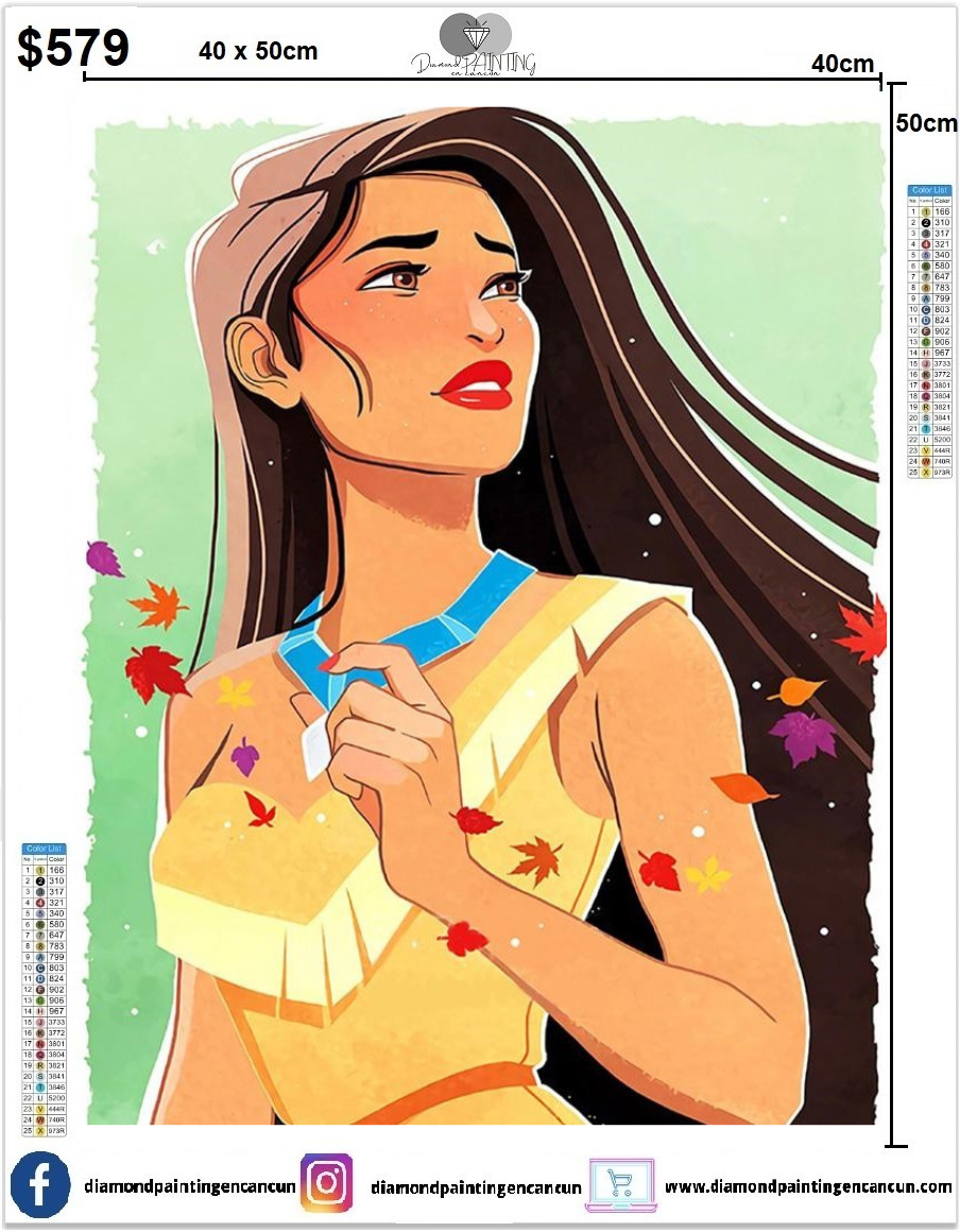 Pocahontas 40 x 50cm contiene Diamantes AB