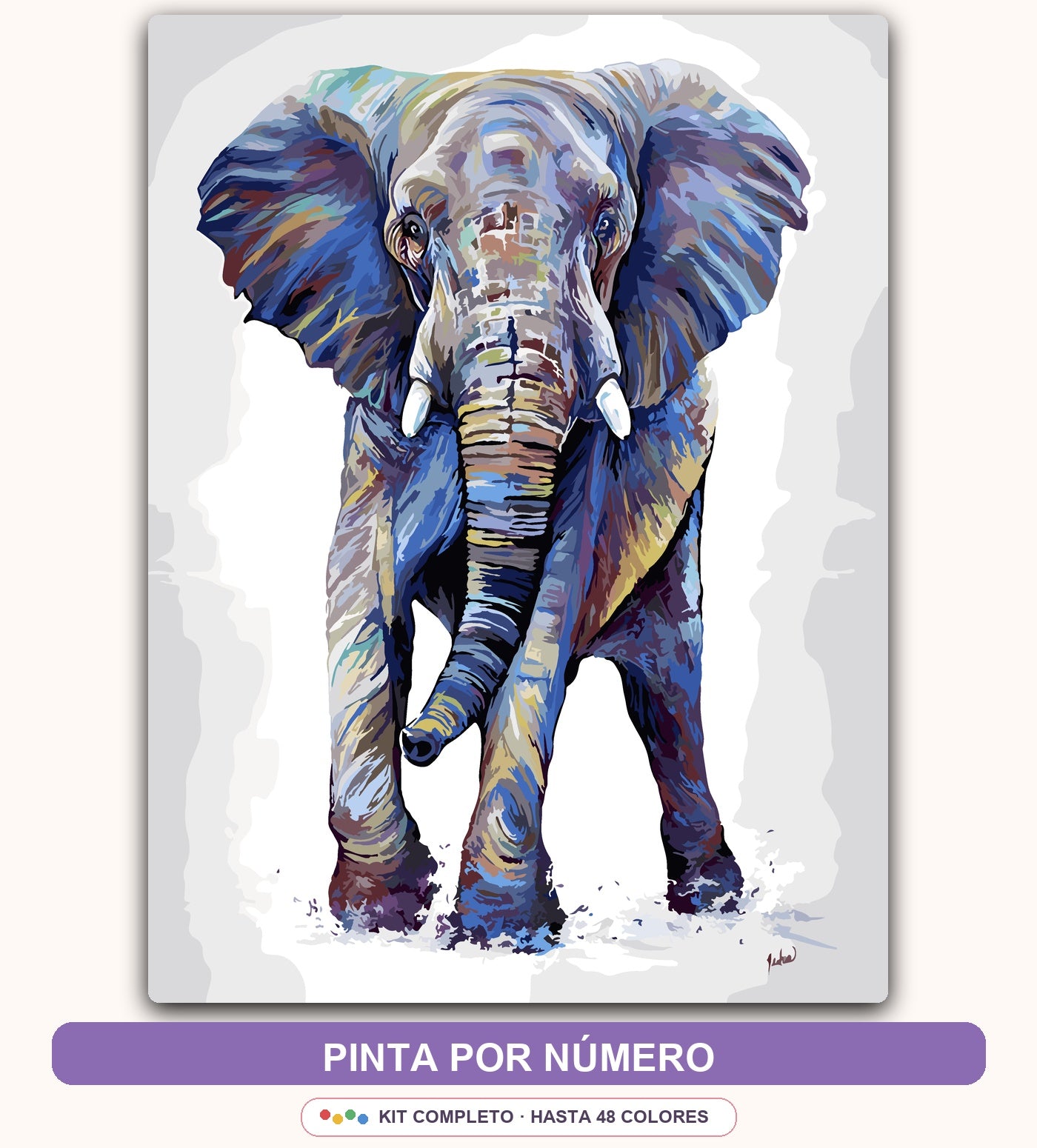 Elefante Azul Acuarela | 30 x 40 cm