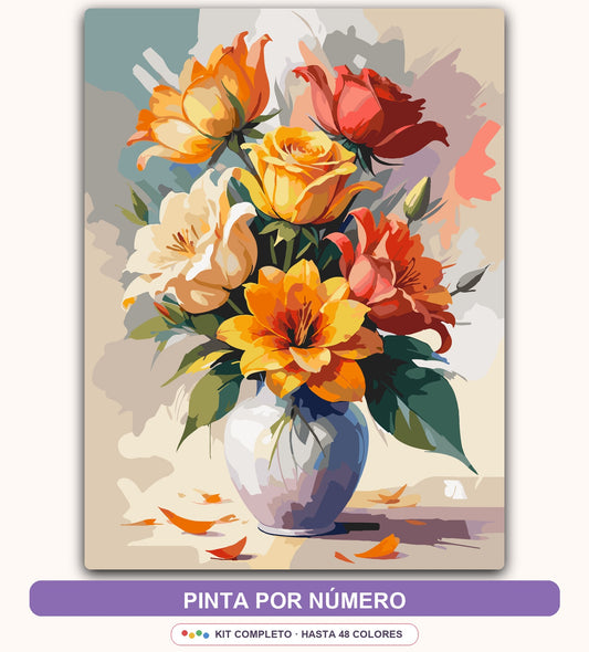 Flores de Otoño en Jarrón | 30 x 40 cm