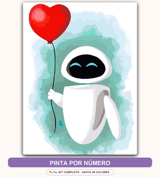 Robot con Globo Rojo | 30 x 40 cm