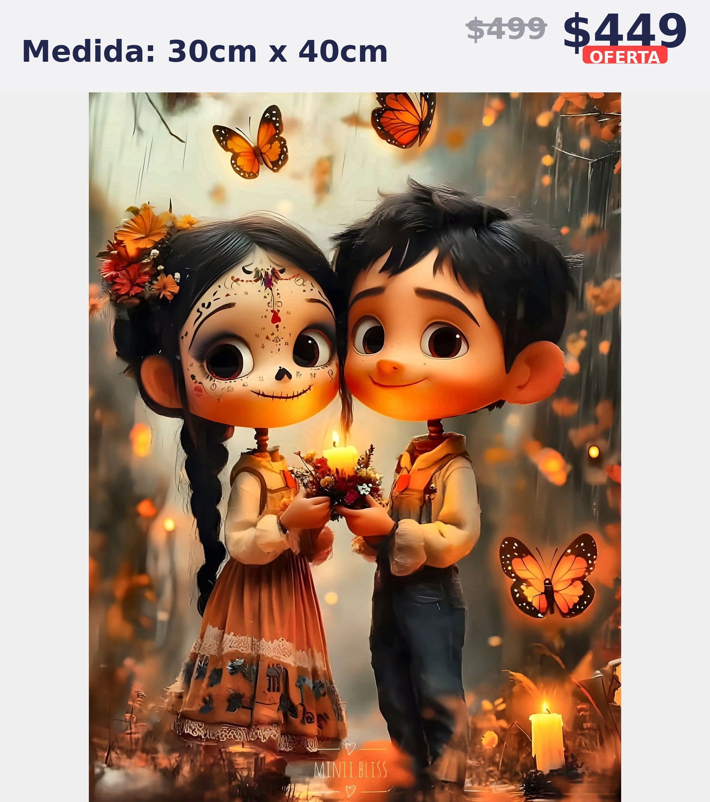 pareja dia de muertos 30 x 40 | Aparta con $100 / Resta $299