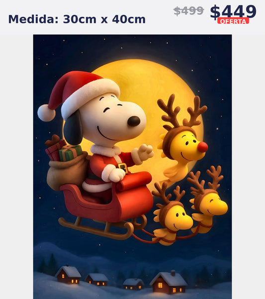snoopy santa trineo 30 x 40 | Aparta con $100 / Resta $299
