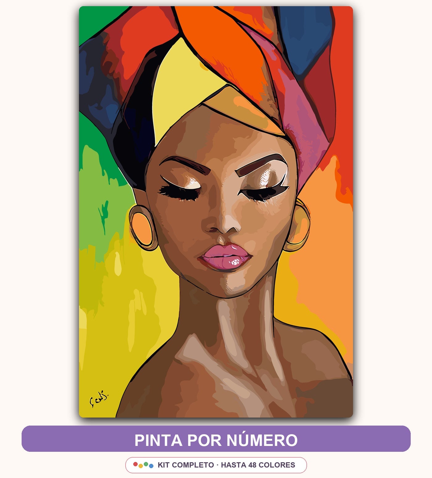 Mujer Africana con Turbante | 30 x 45 cm