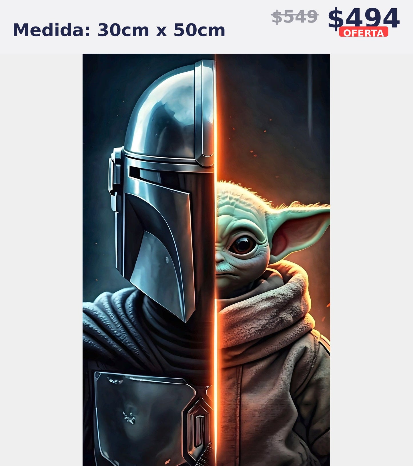mandalorian con grogu 30 x 50 | Aparta con $100 / Resta $339